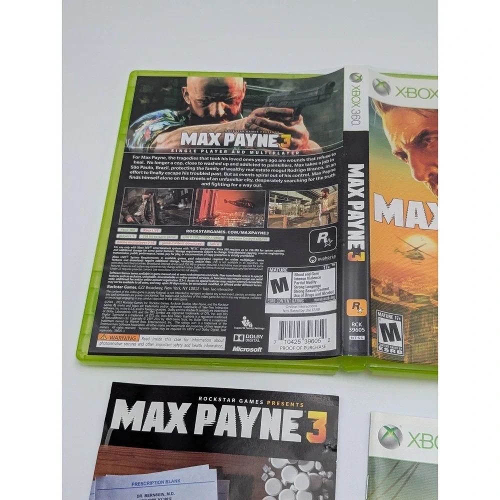 Max Payne 3 (Xbox 360) Tested & Complete With Manual & Insert CIB Clean Copy